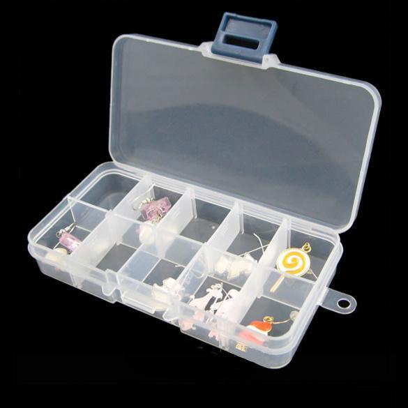 10 Slot Jewelry Rings Adjustable Tool Box Case Craft Organizer Storage Bead