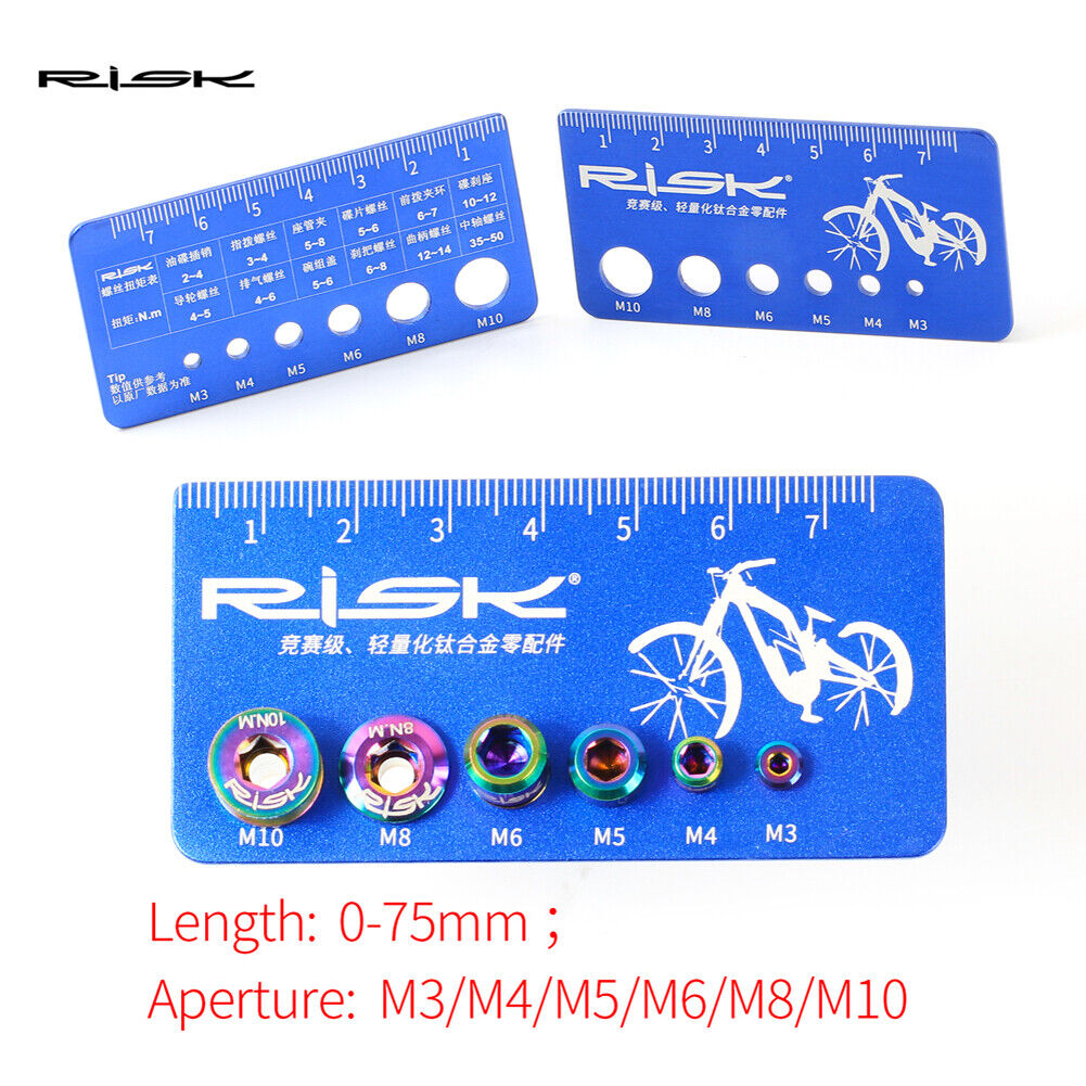 RISK Aluminum Alloy Bicycle Screws Measuring Calipers Ruler Bike Repair Kit