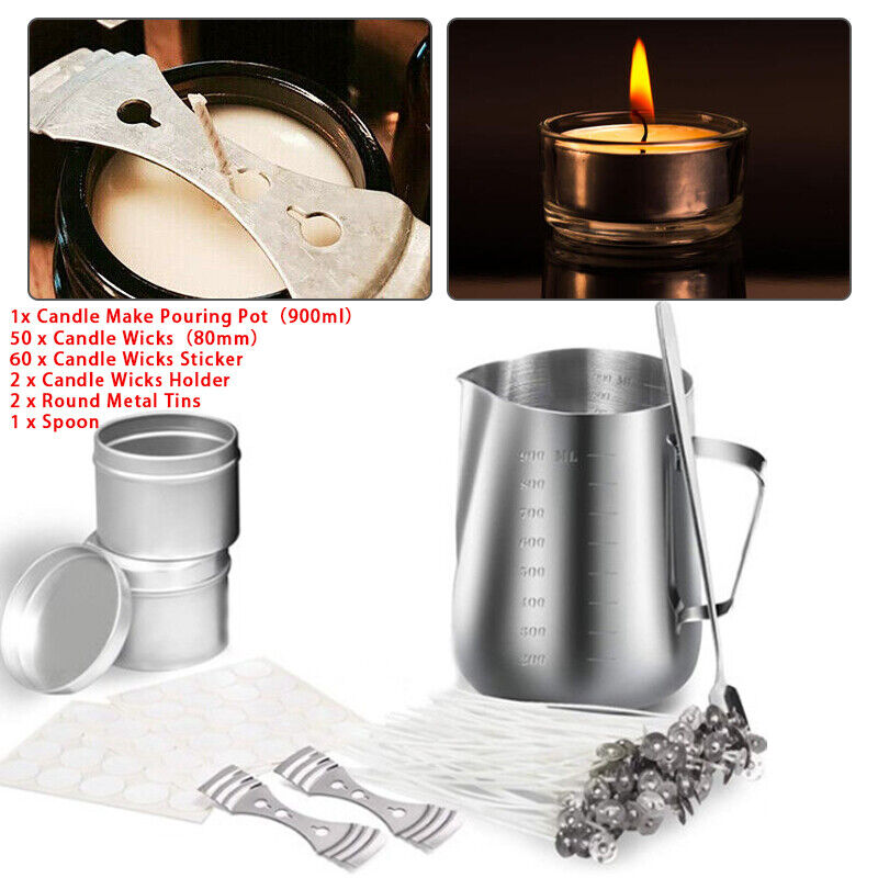 Candle Making Kit DIY Supplies Full Beginners Set Wax Rich Scent Dyes Wicks Acc