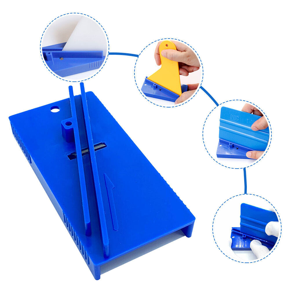 Hard Card Scraper Car Wrap Window Tint Edge Squeegee Sharpener Repair Tool