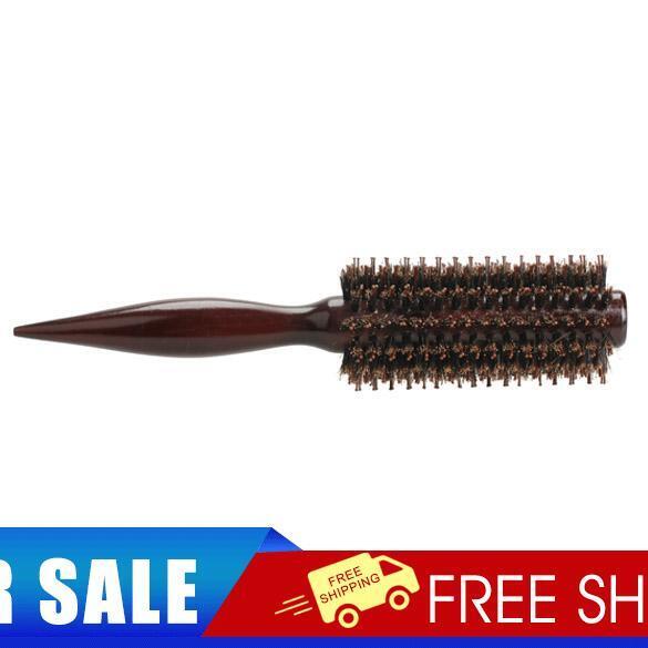 Curly Hair Comb Radial Brush Wood Handle Bristle Anti-static Hairdressing
