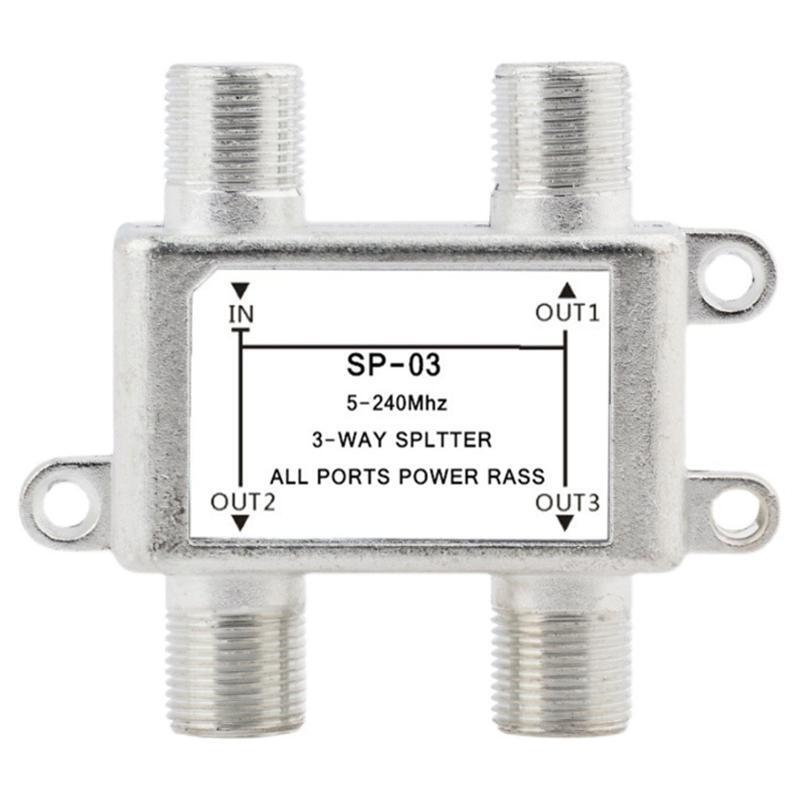 High Performance 3-way Splitter Satellite Tv Receiver 5-2400mhz?100db Shielding