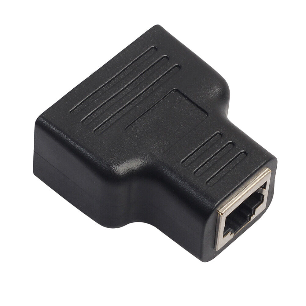 RJ45 Splitter Adapter 1 to 2 Dual Female Port CAT5/CAT 6 LAN Ethernet Sockt