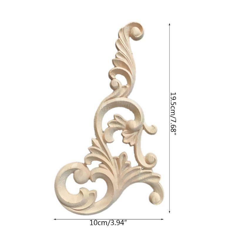 4 Pack Door Window Unpainted Wood Carved Corner Onlay Applique Frame Furniture H