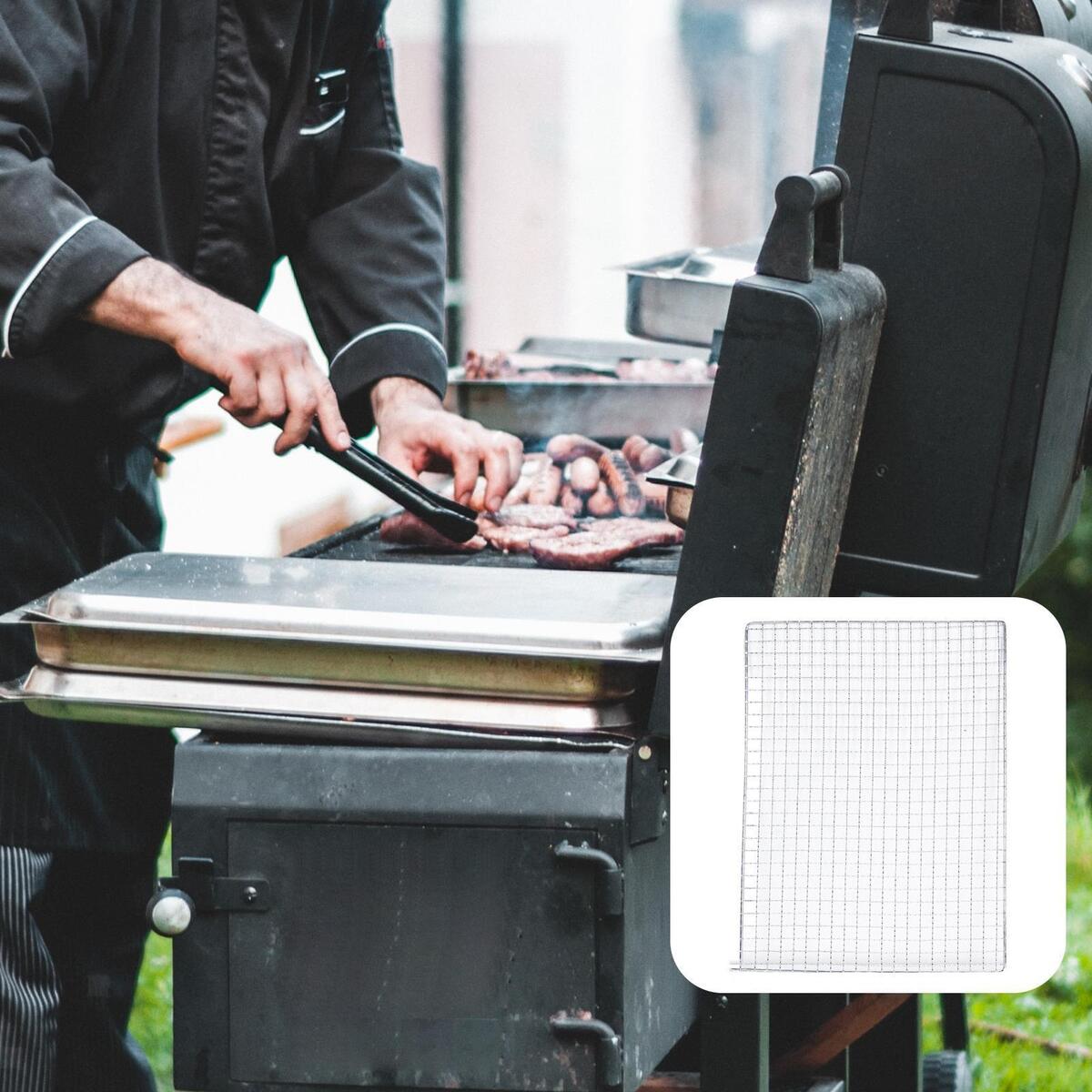 Barbecue Grill Grates Outdoor Camping Pot Rack Carbon Baking Net Non Stick L