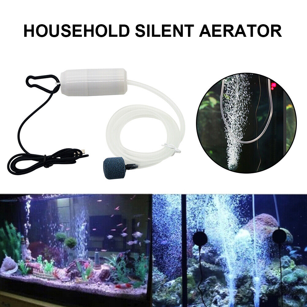 Aquarium Oxygen Air Pump Fish Tank Silent Air Compressor Aerator (White)