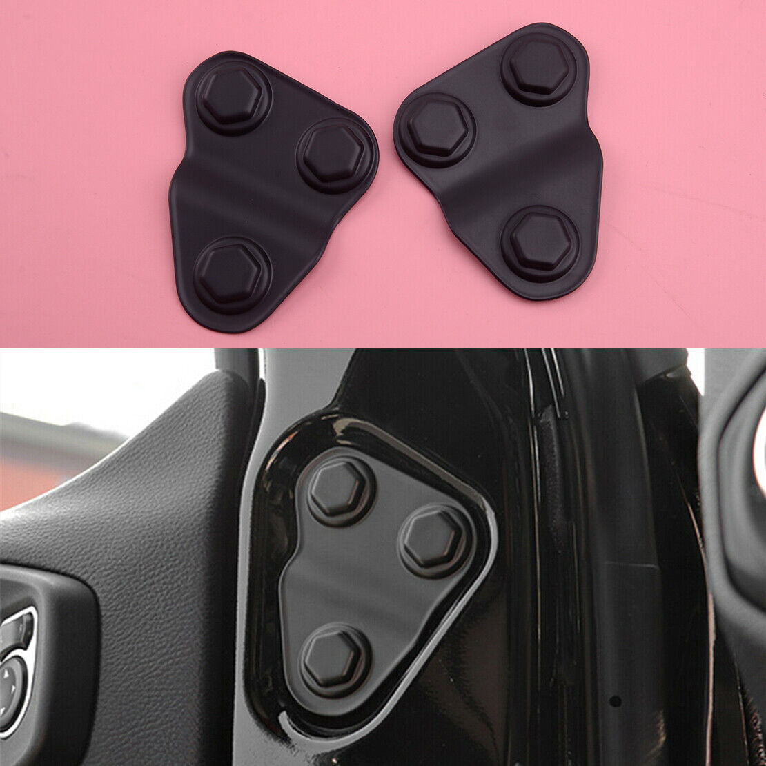 2x Door Screw Protector Cover Trim fit for Jeep Wrangler JL JLU JT 2018-2021 top