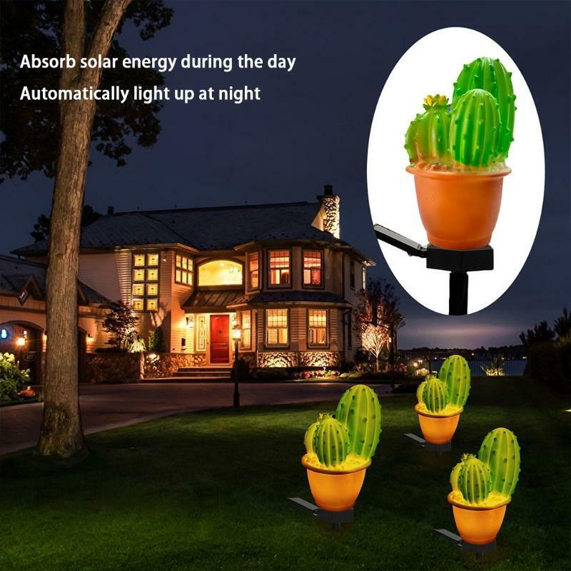 Cactus Shaped Garden Light Villa LED Luminous Lawn Landscape Plug In-ground Lamp