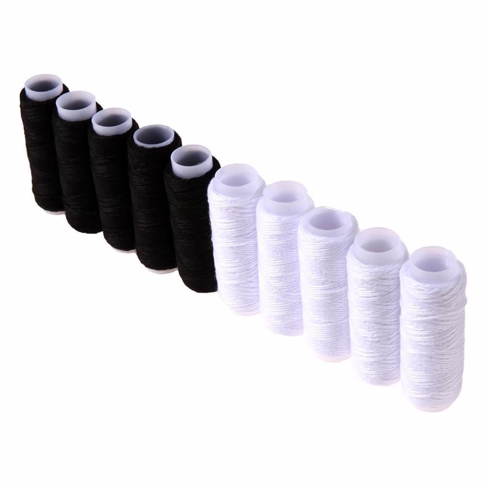 10pcs Hand Quilting Embroidery Sewing Thread for Home Stitch(Black+White)