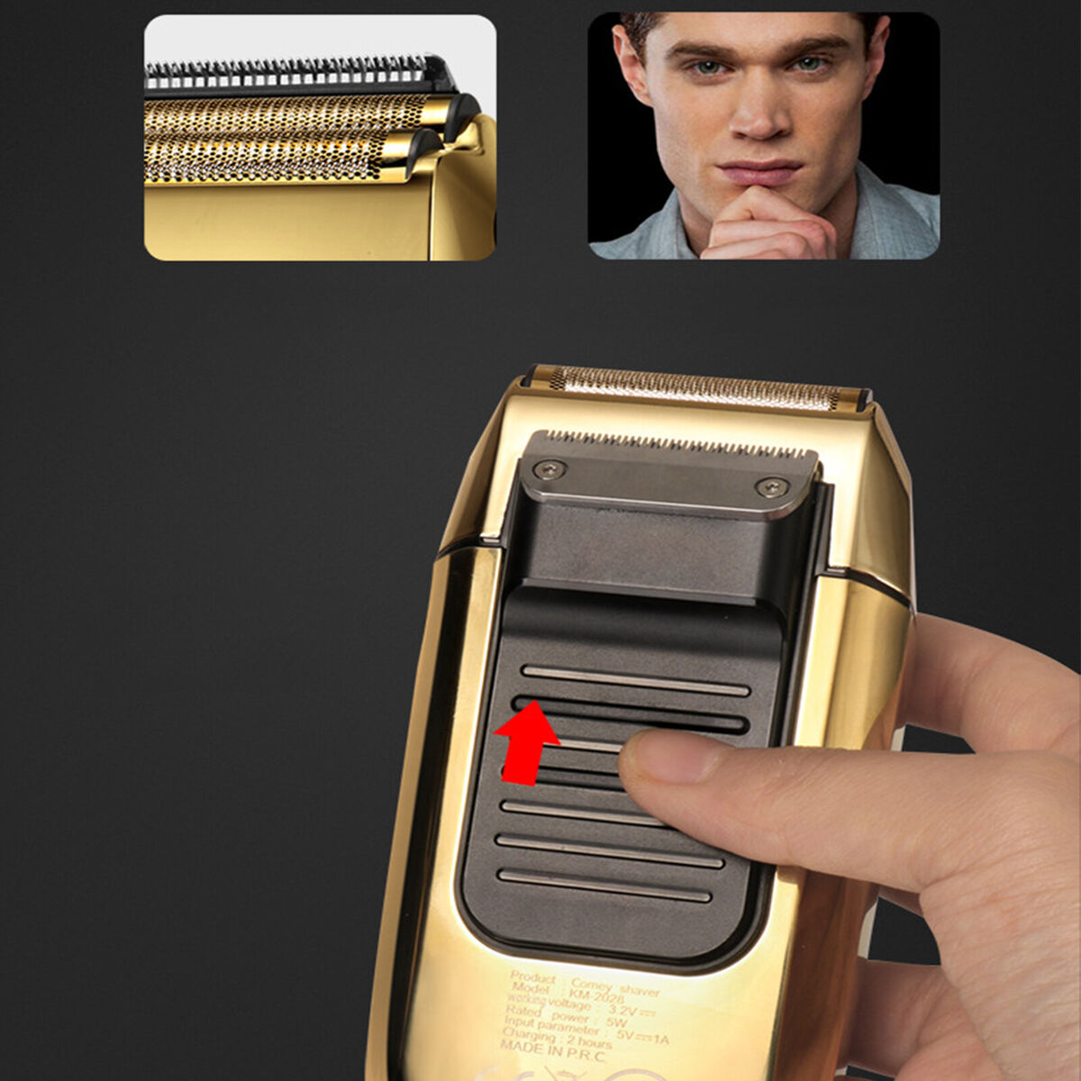 USB Electric Shaver Beard Razor Bald Hair Clipper for Barber Home Beauty Tool