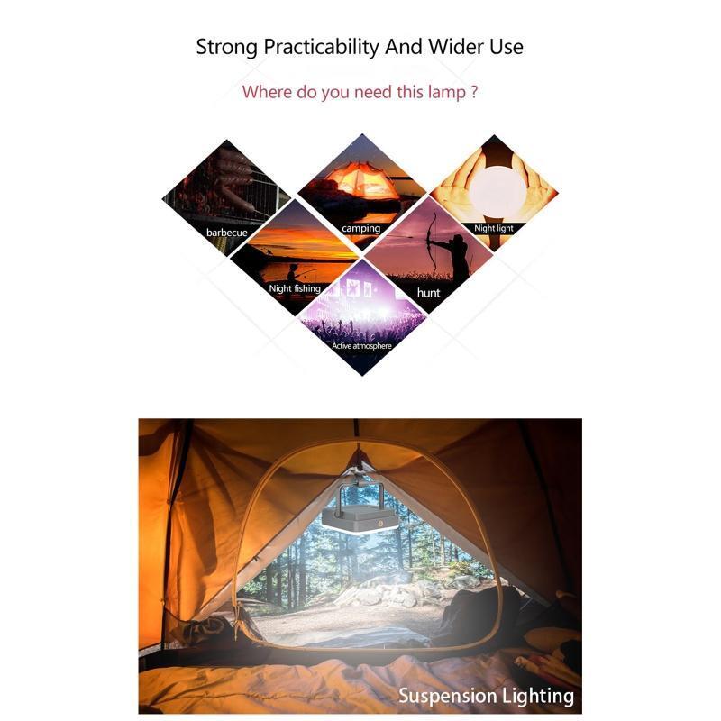 Led Camping Tent Light  Waterproof Rechargeable Lantern Emergency Night Light