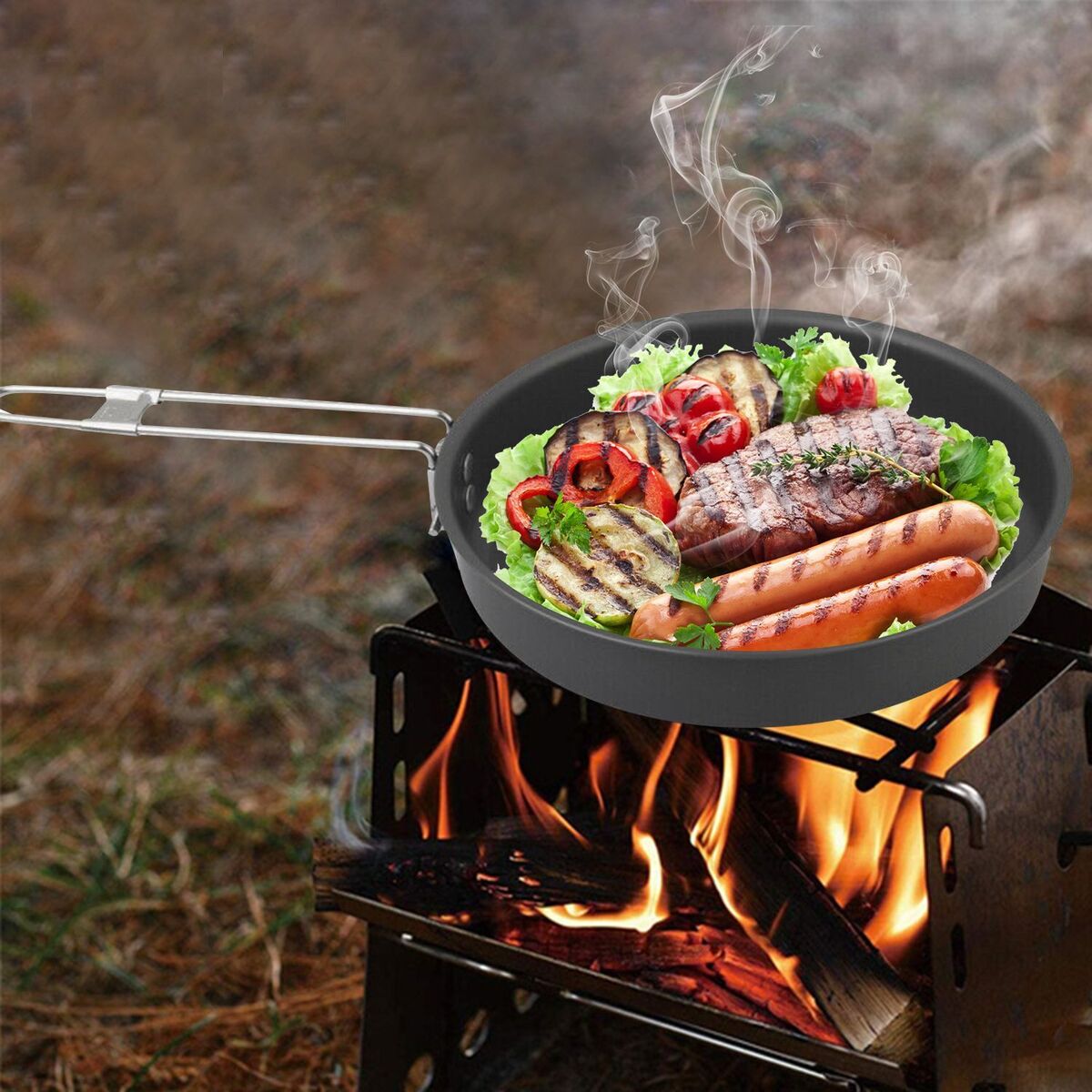Utensils Ultralight Grill Non-Stick Frying Pan Titanium Fry Pan Camping Frypan