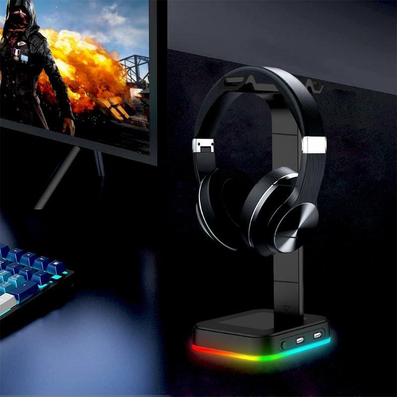 4 in1 RGB Headphone Holder Support Rgb Colorful Colors Perfect Desktop Accessory