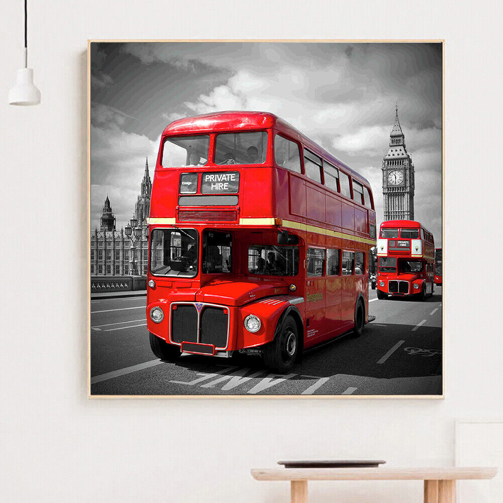 5D Double-Decker Bus Mosaic Home Decor Full Drill Diamond Painting Bead Art