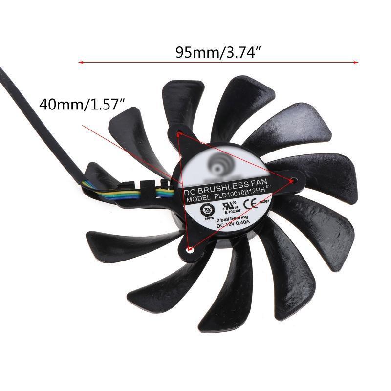 95mm XY-D10015SH 4Pin Graphics Card Fan For MSI GeForce RTX 2060 AERO ITX Cooler