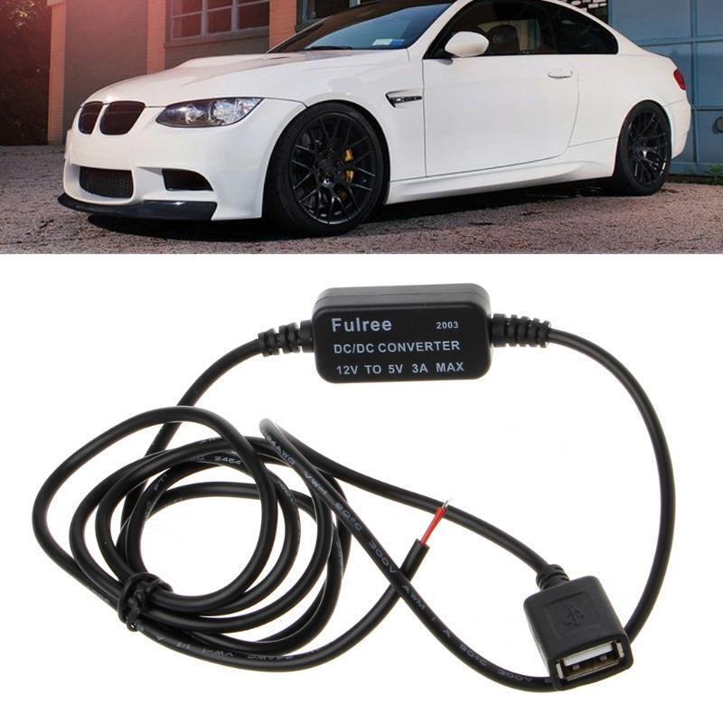 Car Charger USB Female Plug 12V to 5V 3A Power Supply Converter For PDA DVR