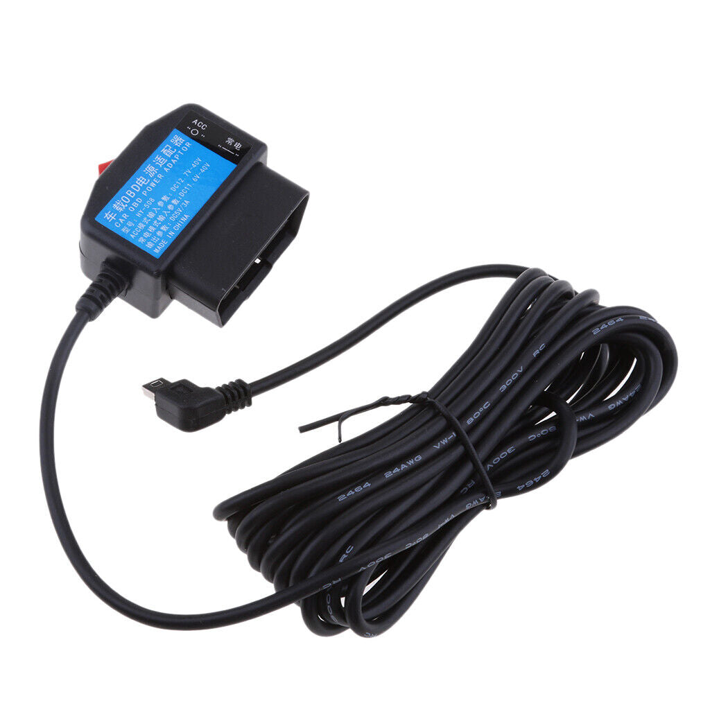 New 12/24V to 5V/3A    Cam Hardwire Kit with Mini USB Head Cable