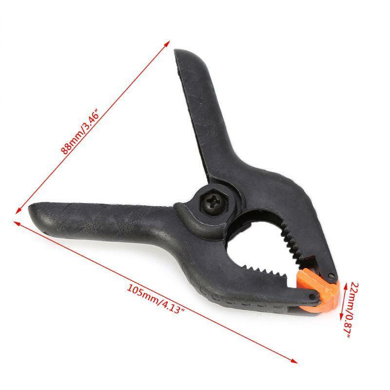 4 Inch Heavy Duty Plastic Nylon Spring Clamp Clip Tips For Photography Black