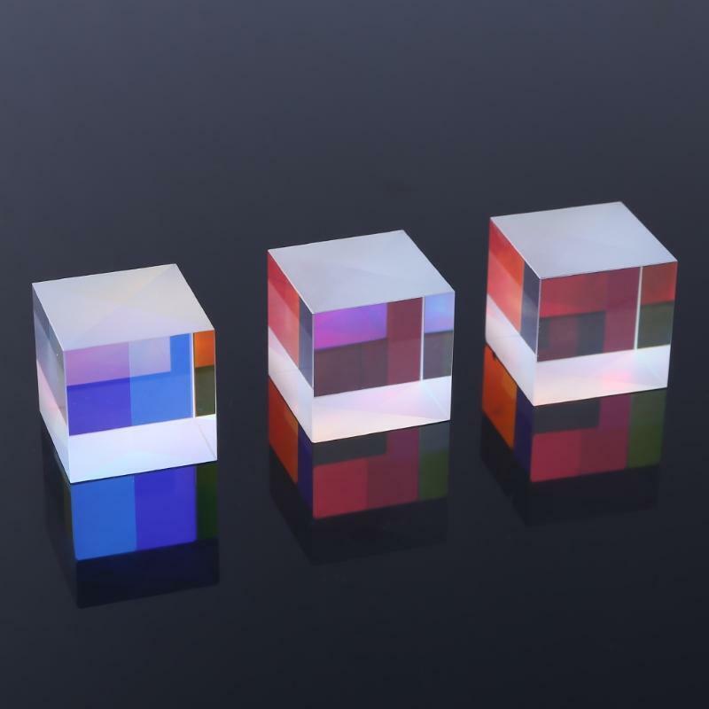 Cube Glass Prism Square Cube Prism Optical Glass RGB Prism for Teaching Decor