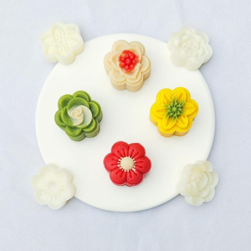 Flowers Stamps Cute Pastry Moon Cake Mold Thickness Adjustable Durable Baking