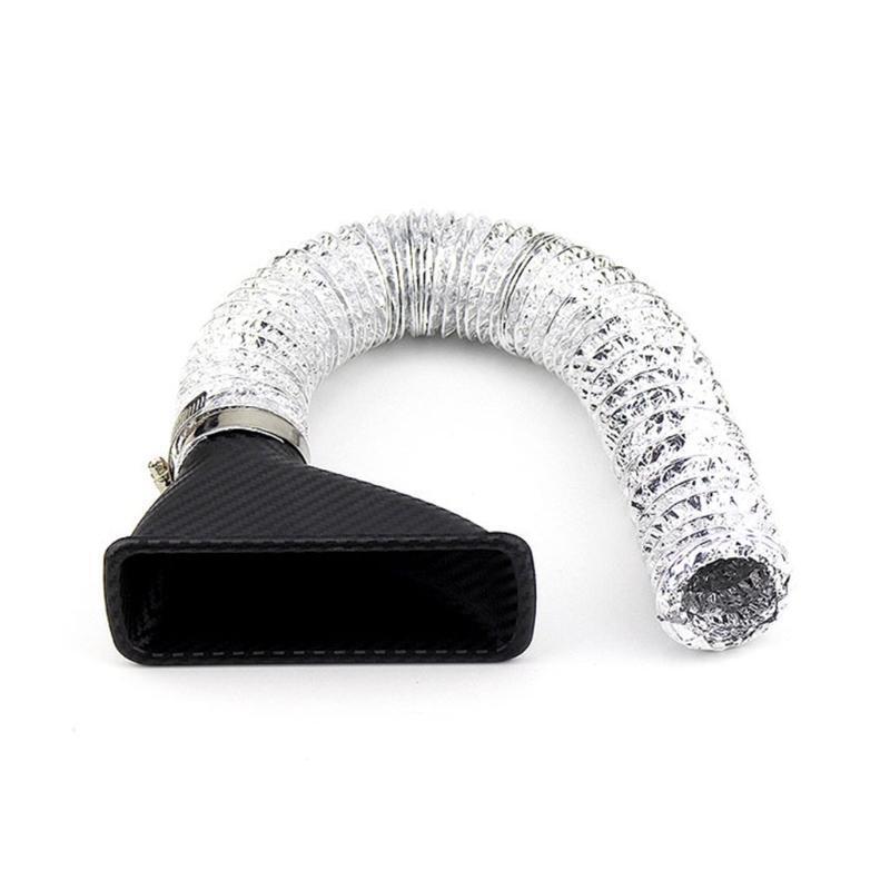Air Cleaner Carbon Fiber Look Hose Turbo Cold Air Pipe Front Bumper Intake Tube