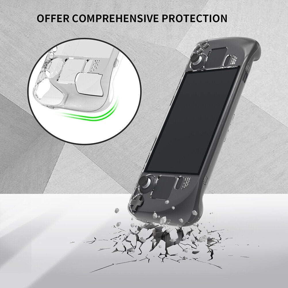 Back Case Shell for Steam Deck Crystal Clear Protective Game Console Cover