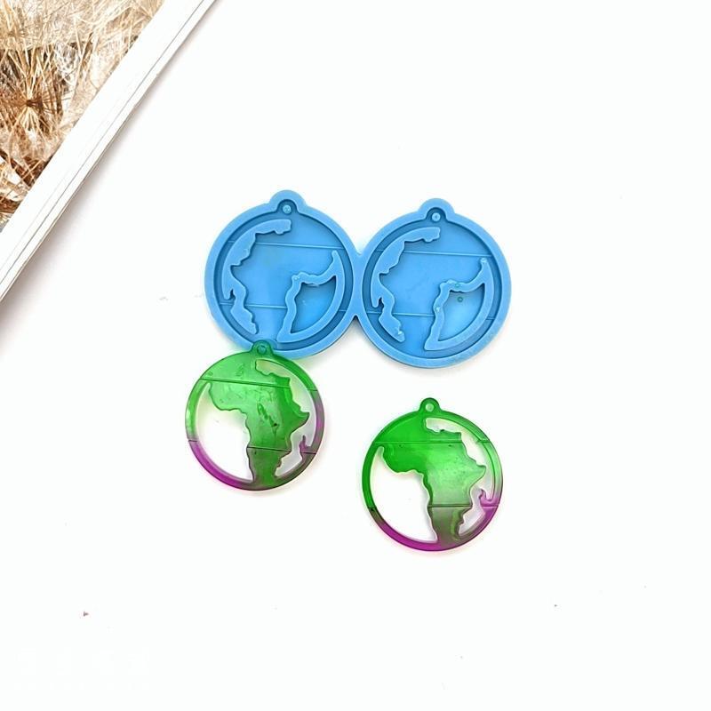 2 Pcs Diy Creative Silicone Molds Africa Map Earrings Fist Map Earrings Molds