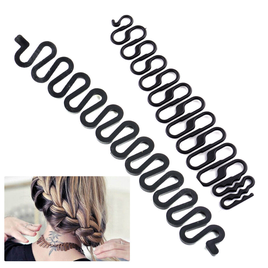 2pc Women Fashion Lady Hair Styling Hairstyle Clip Stick Bun Maker Braid Tool Li