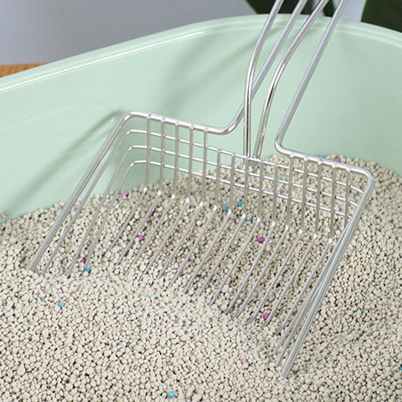 Stainless Cat Litter Scoop w/ Deep Shovel, Durable Cat Poop Scooper Comfy Handle