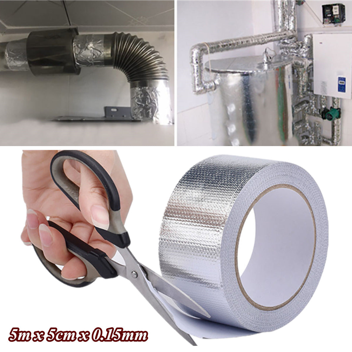 1 Roll 5m x 5cm Exhaust Manifold Titanium Heat Wrap Insulation Tape Thermal Wrap