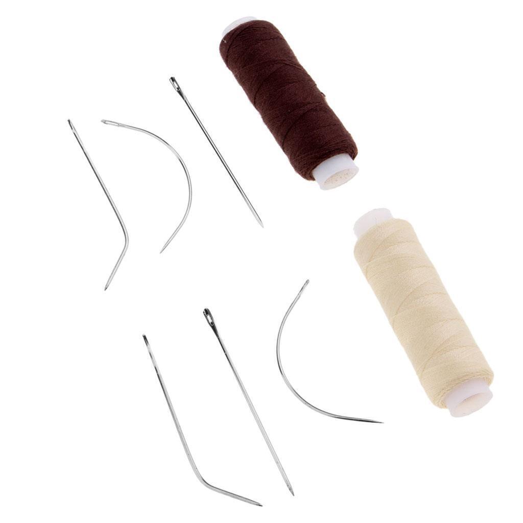 2x Weaving Sewing Thread & 6pcs Needles for Making   Weaves  Purses