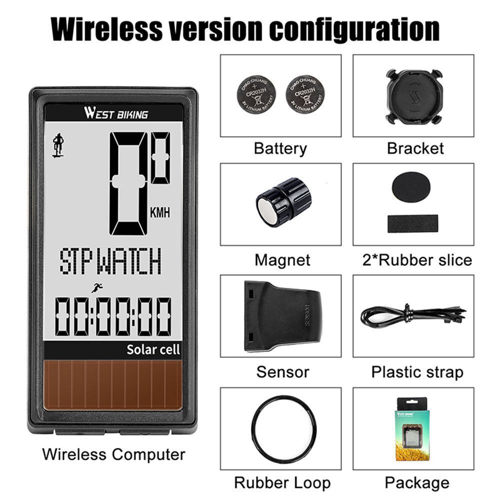 Bicycle Computer Wireless Stopwatch Bike Speedometer Cycling Odometer