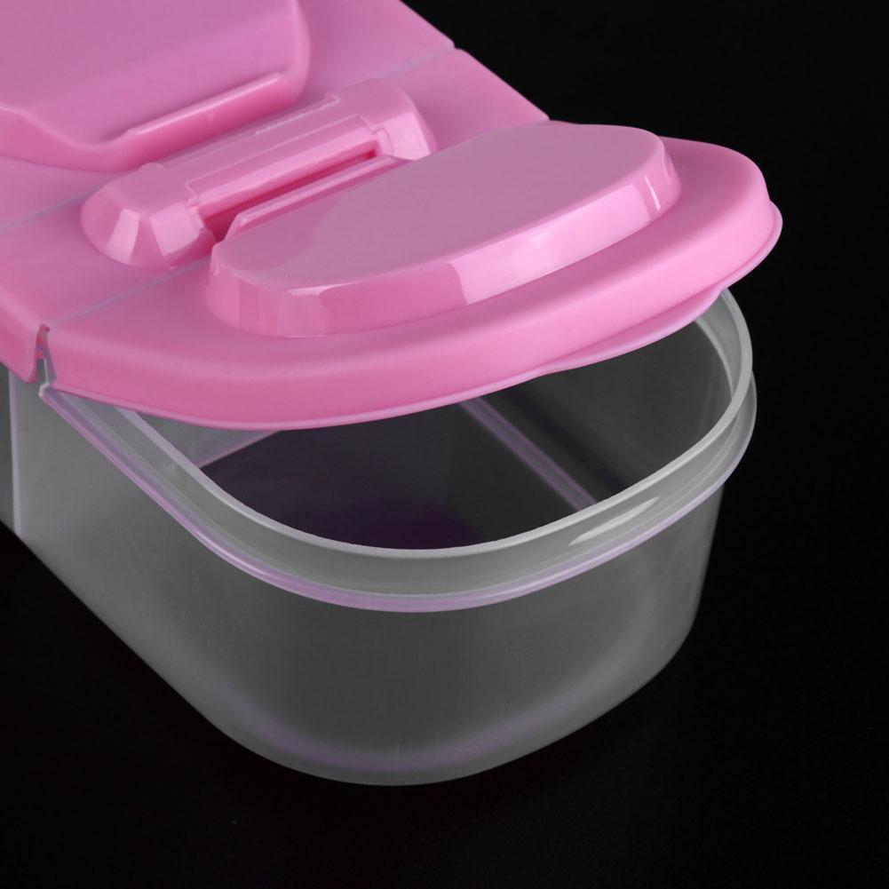 2 Grid Food Storage Box Nut Cosmetics Stationery Holder Home Organizer(Pink