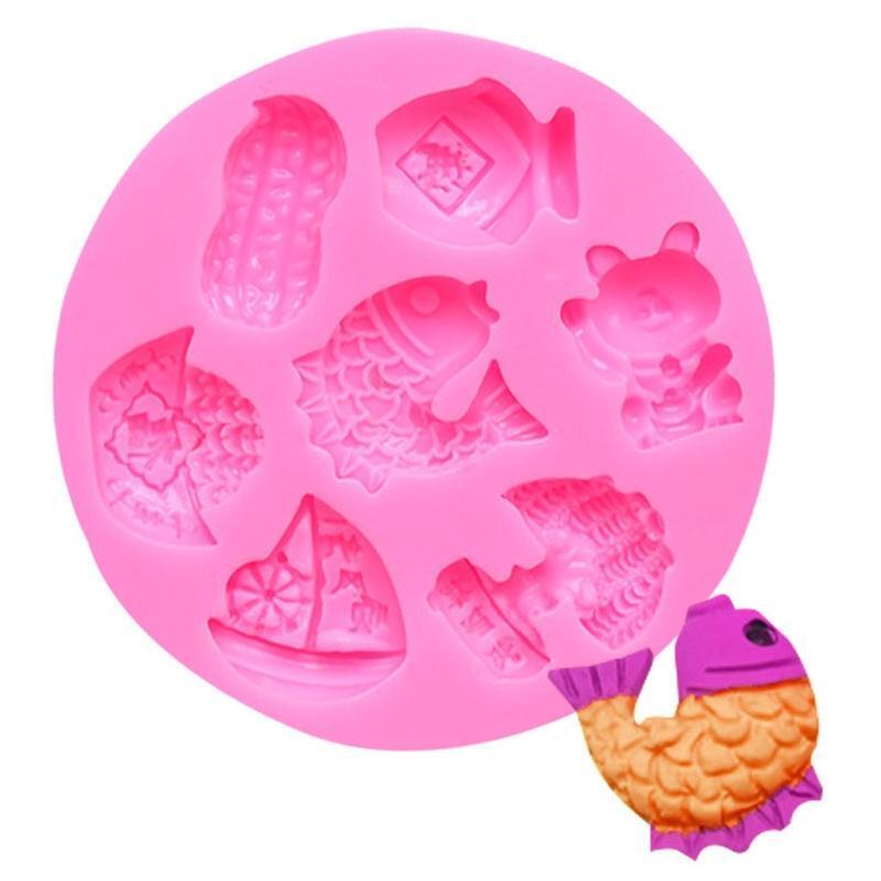 Fish Peanut Shape Food-Grade Silicone Party Cake Decoration Tool Gift for Baking