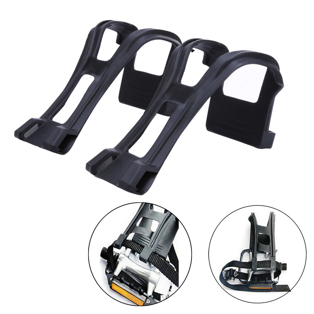 A Pair New Cycling Bicycle Bike Strapless Toe Pedal Clips Half Clips Black