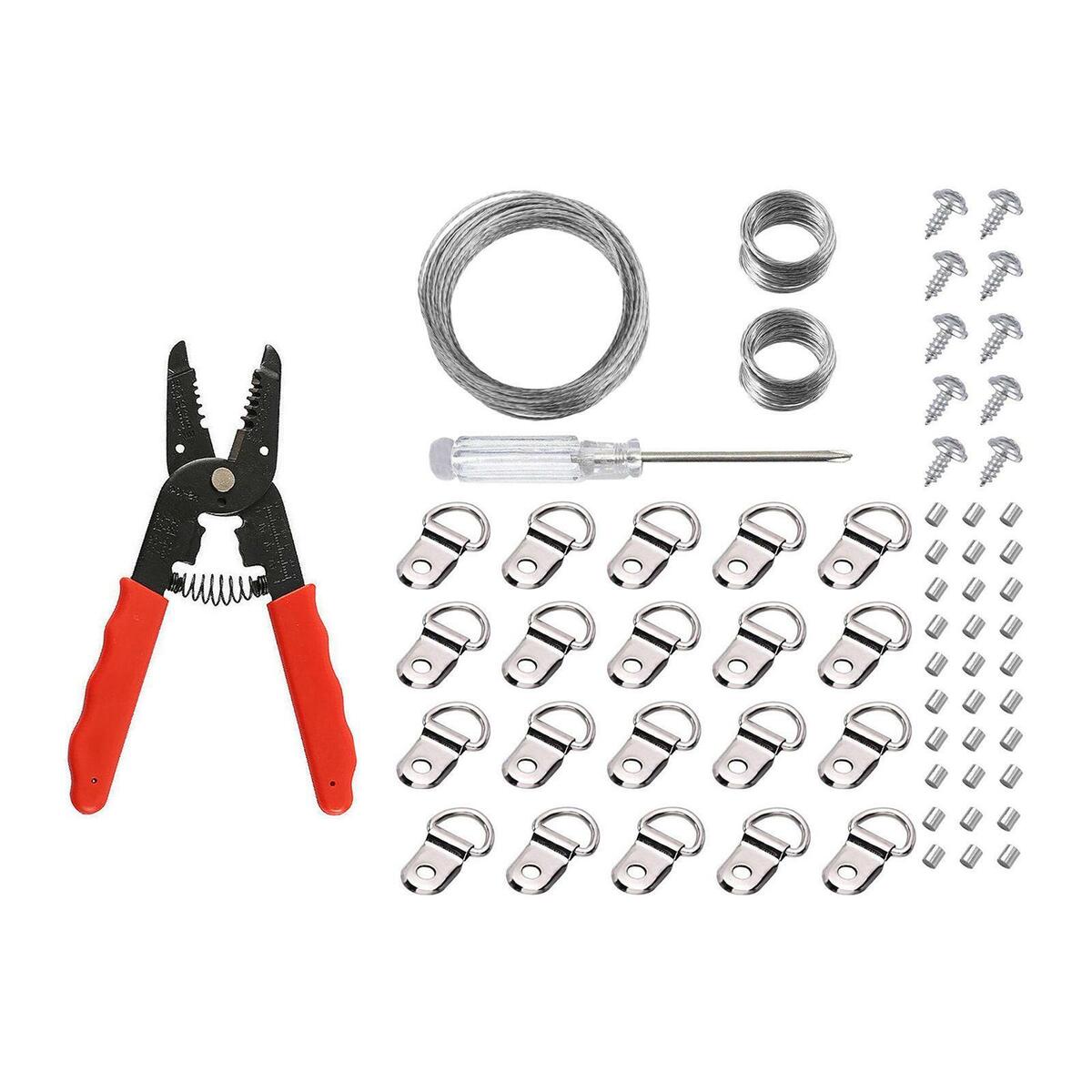 140x Double Picture Hanging Kit Photo  Hooks Rust Resistant with Nails