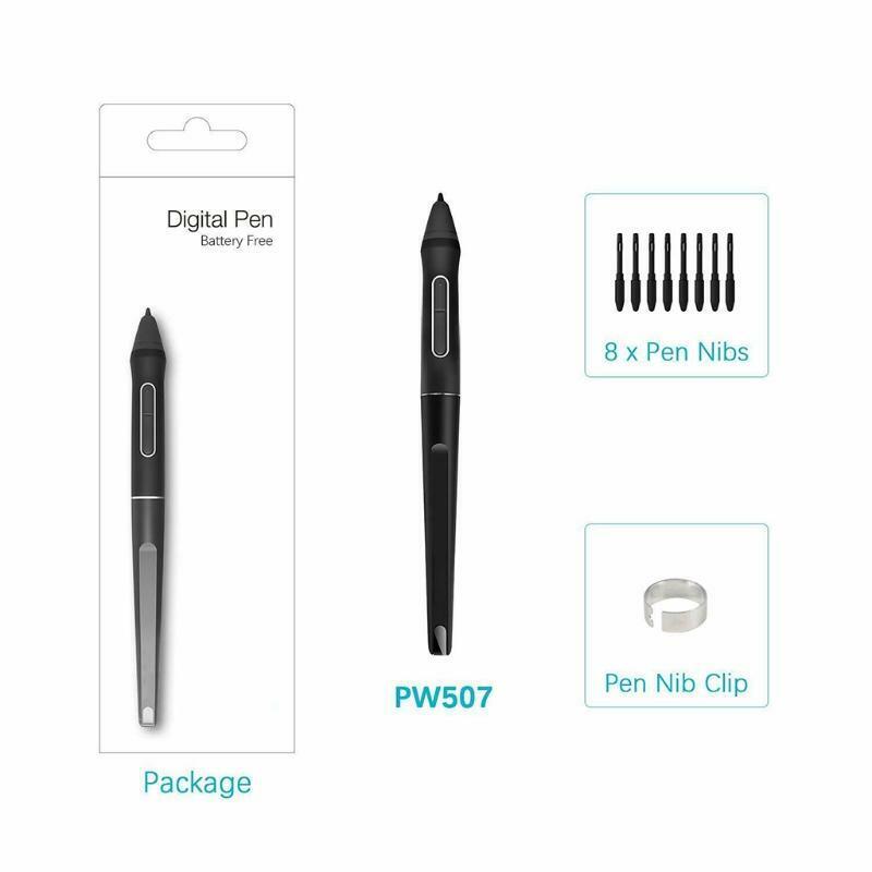Stylus Pen PW507 For-HUION Kamvas Pro 12/ Pro 13/ Pro 16/16/20 Express Keys
