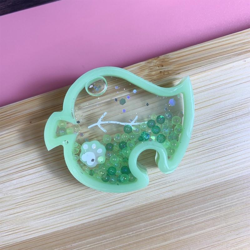 Diy Crystal Epoxy Mould Cute Leaf Quicksand Mould Pendant Silicone Ornament Mold