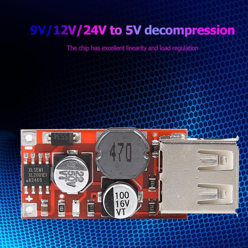 DC-DC Step Down Car Charger Power Module 9V/12V/24V to 5V 3A USB Buck Board