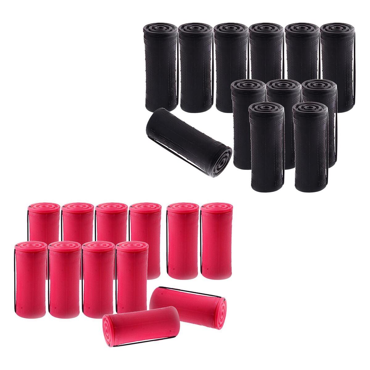 24Pcs Cold  Perm Rods Curly Wavy Rod Curling  with Rubber Band