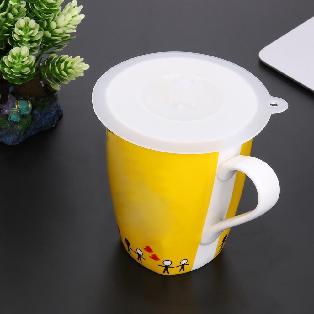 Silicone Cup Cover Odorless Cap Lid Leak Proof Fresh-Keeping Sealed(M)