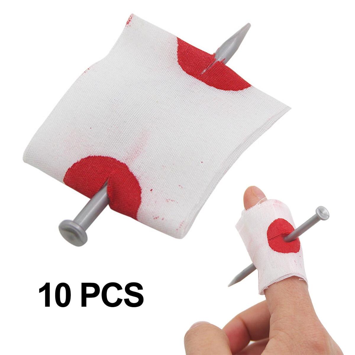 10 Pieces Bloody Nail Through Finger  Practical for  Party Carnival