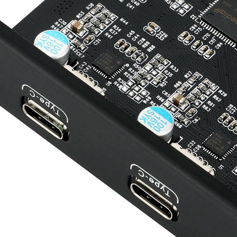 PCI-E 4X to USB 3.1 Gen 2 2-Port (10 Gbps) Type C Expansion Card 15Pin Connector