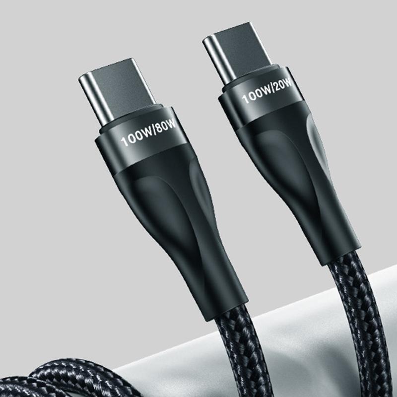 PD 100W Fast Charging Cable 2 in 1 USB C to Type C Cable 1.4M USB C Data Line