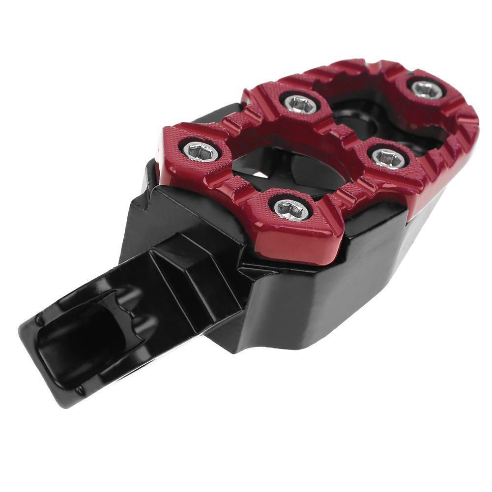 2pcs Universal 8mm Metal Motorcycle Foot Pedals Footrests w/ Spring(Red)