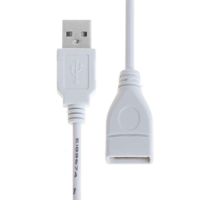 USB cable New 28cm USB 2.0 A Male to A Female Extension Extender White Cable ON