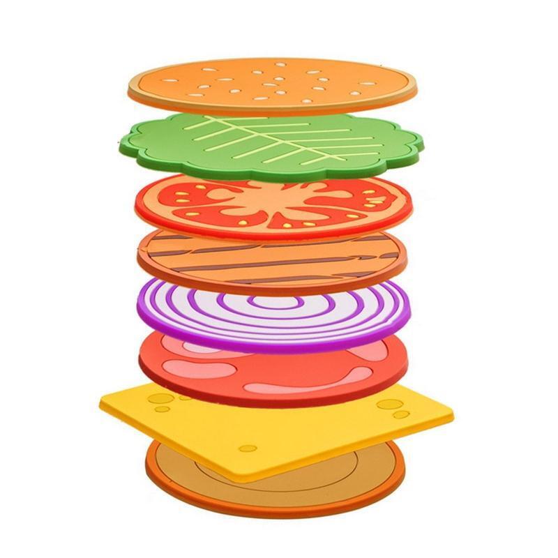 8x Burger Insulation Cup Pad Heat Resistant Coaster Pada Desktop Table 3.5in