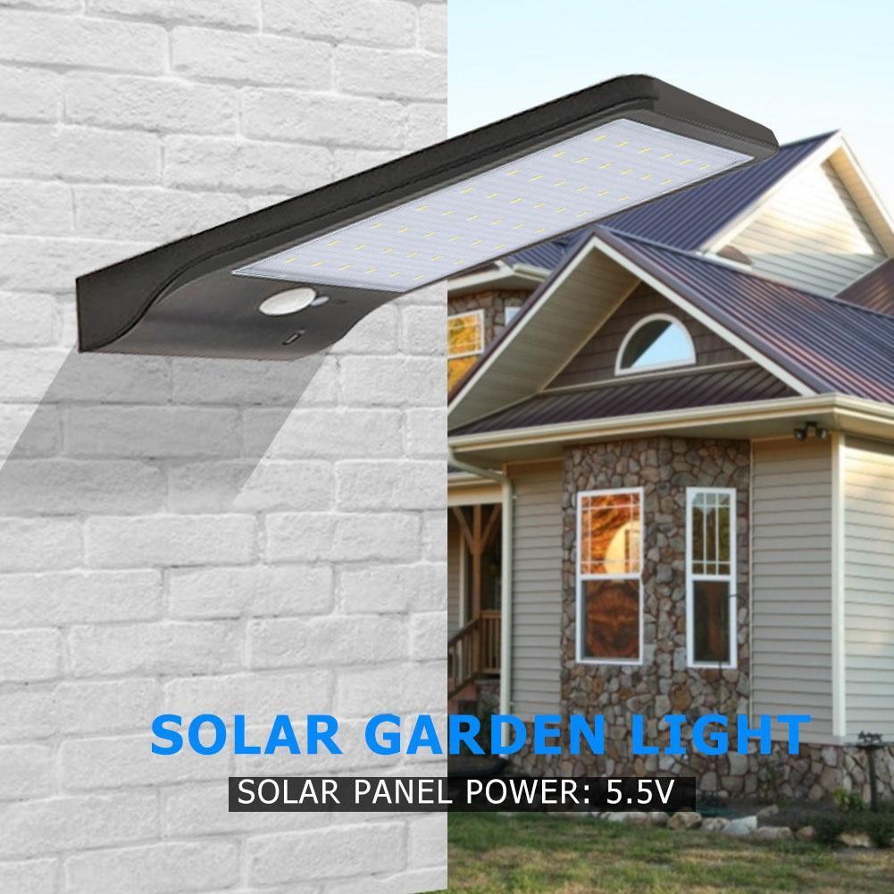 48 LEDs Solar 3 Modes IP65 Motion Sensor Lights Outdoor Wall Lamp (Black)
