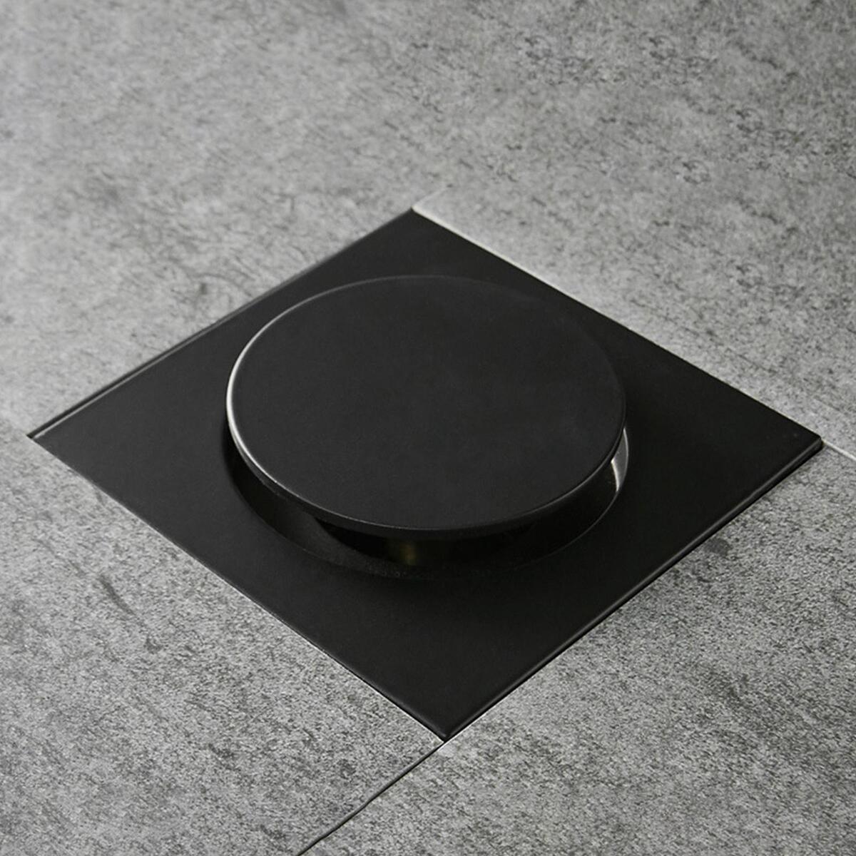 Copper 4 inch Shower Floor Drain Bouncing Cover One Press Drainage Durable