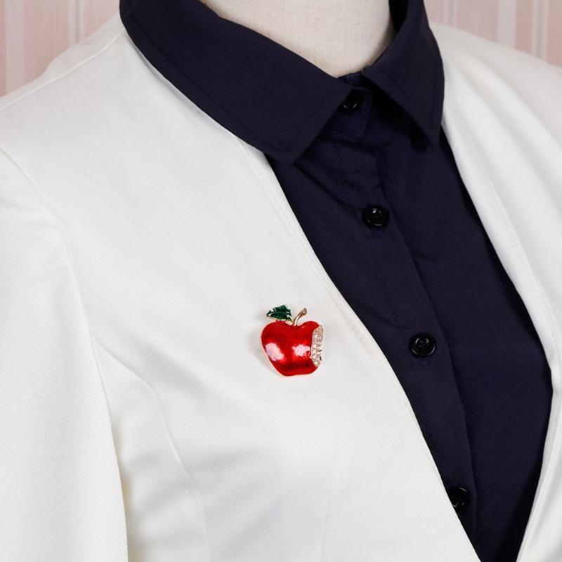 New Year Christmas Fruit Brooch Corsage Gift Rhinestone Banquet Scarf Pins Badge